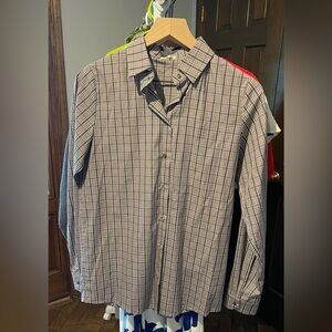 Button Down Shirt with Grid Pattern